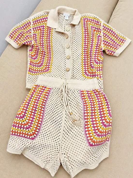 House of Harlow 1960 Other - house of harlow 1960 crochet top shorts set cream multi S